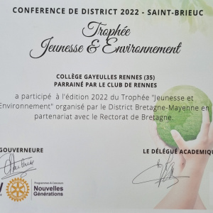 Trophée Jeunesse & Environnement